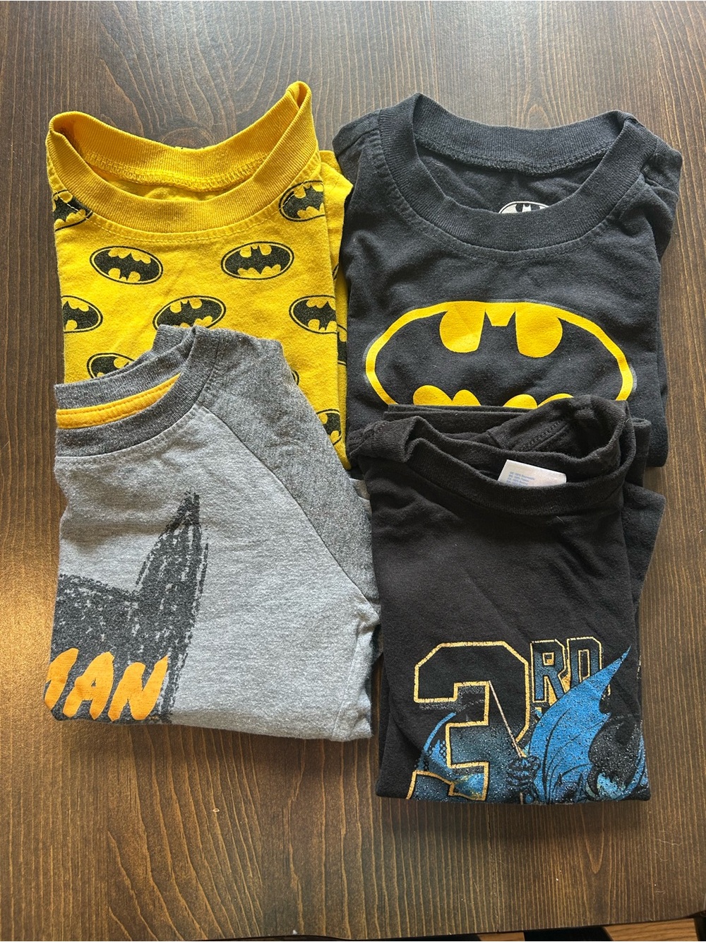 Batman Boys 2T Shirt Bundle + 3T Birthday Tee DC Comics 4 Shirts